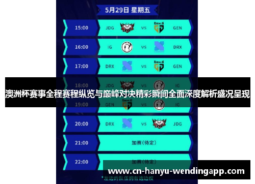 澳洲杯赛事全程赛程纵览与巅峰对决精彩瞬间全面深度解析盛况呈现